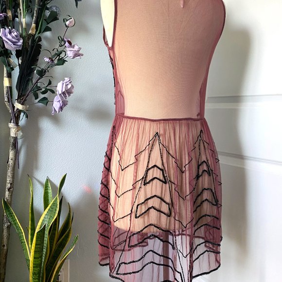Free People Beaded Mesh Dress - S - Picture 3 of 8